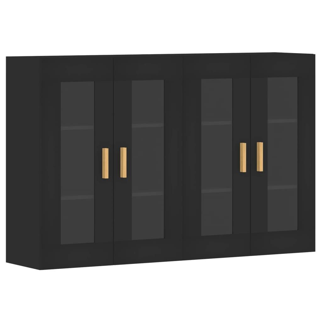 vidaXL Sideboard Wandschränke 2 Stk. Schwarz günstig online kaufen