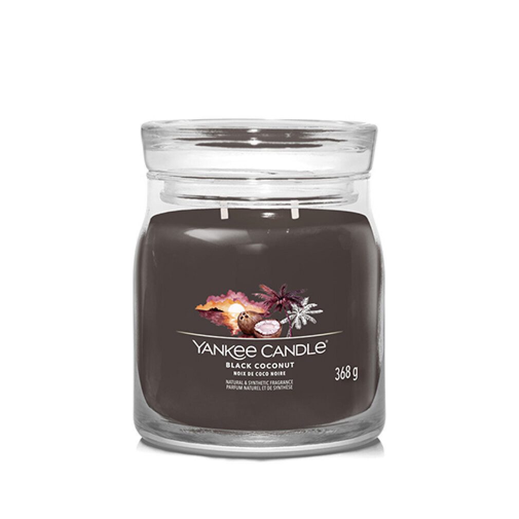 Yankee Candle Duftkerze Aromatic candle Signature glass medium Black Coconut 368 g