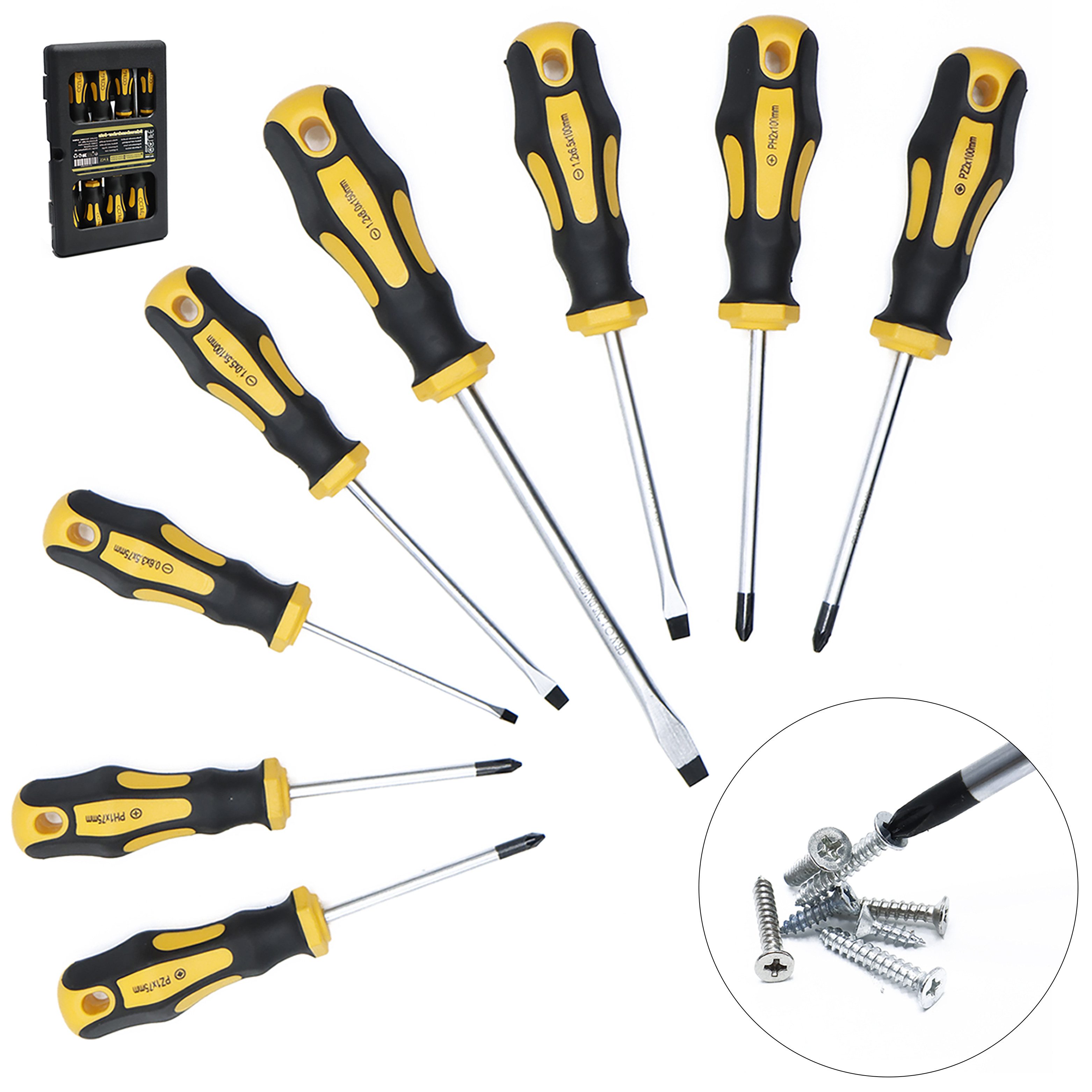 CCLIFE Bit-Schraubendreher Magnetischer Schraubenzieher mit Schlitz, Pozidriv Kreuzschlitz, (Set, 8 St), 1 – Bild 5 von 5