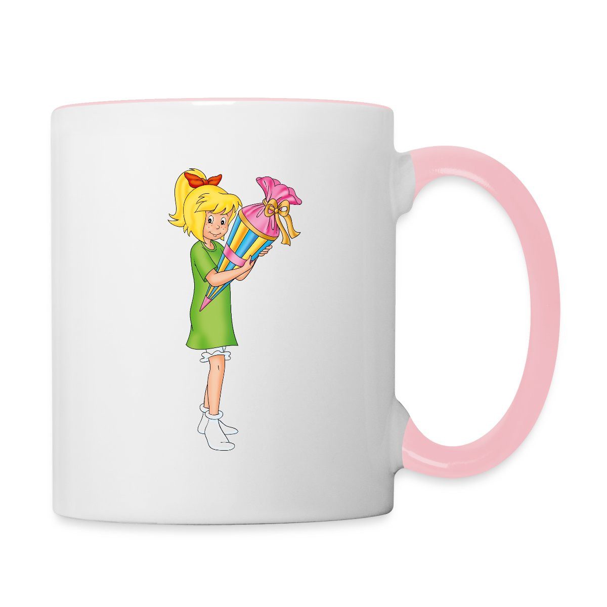 Spreadshirt Tasse Bibi Blocksberg Mit Zuckertüte Tasse Zweifarbig, Keramik