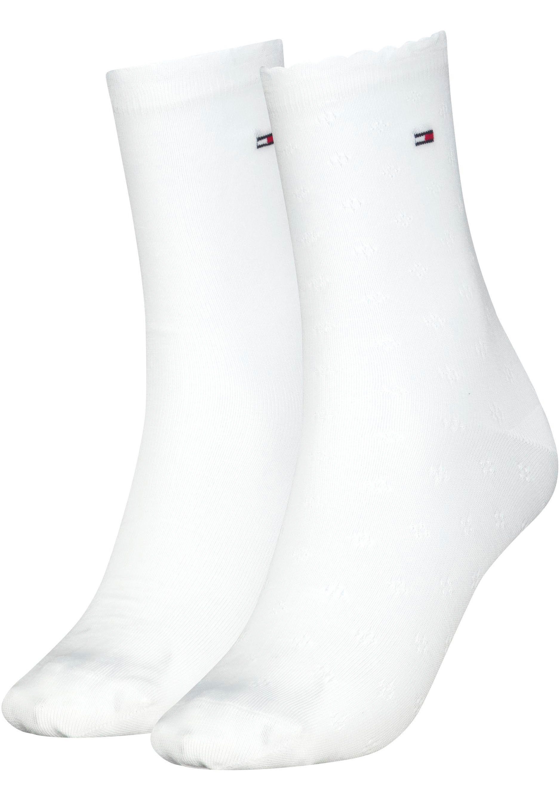 white (2-Paar) lockerer Socken Bund, der Tommy einschneidet Hilfiger nicht