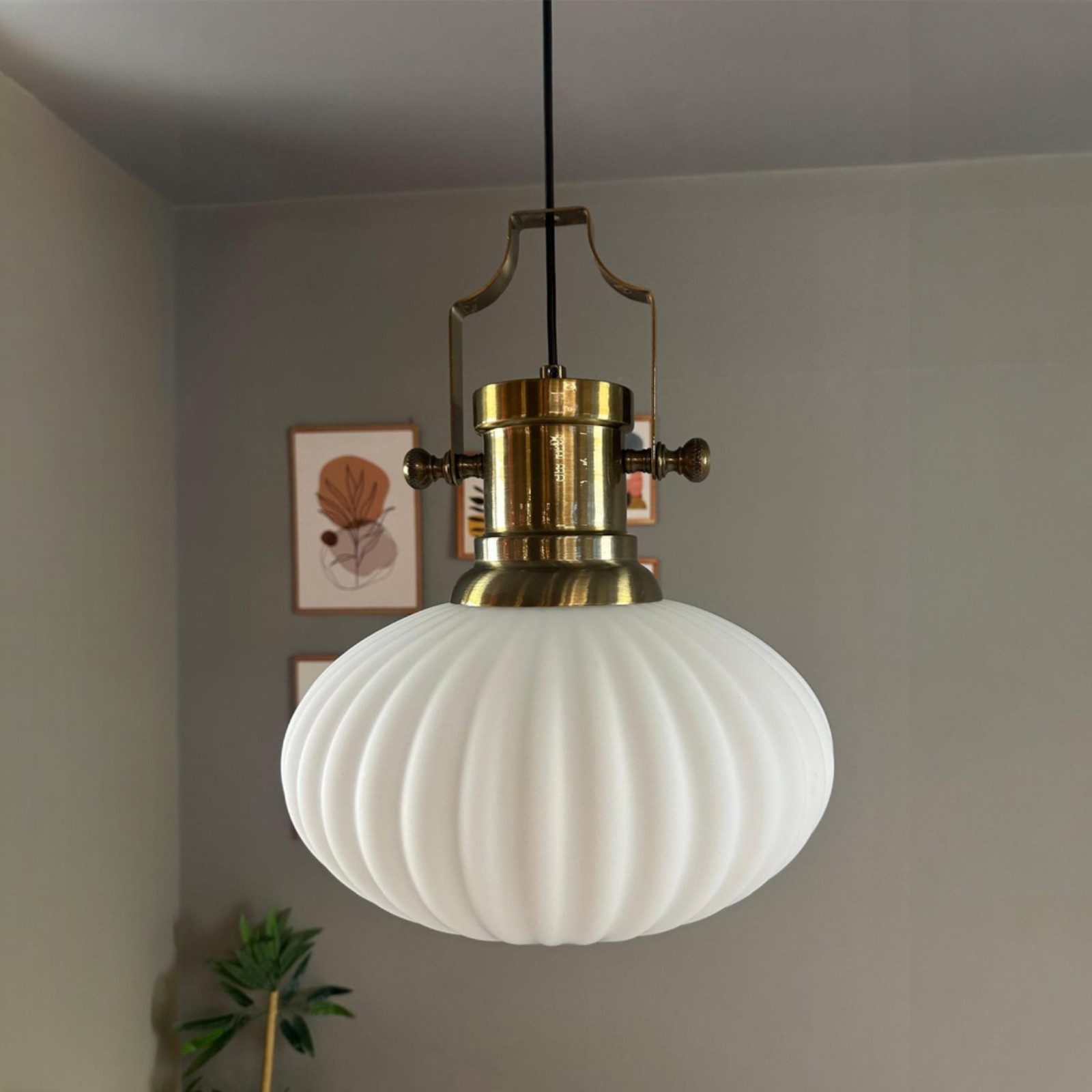 Bamyum Pendelleuchte Elegant Glas Pendelleuchte Hängelampe Restaurant Halle Beleuchtung, ohne Leuchtmittel