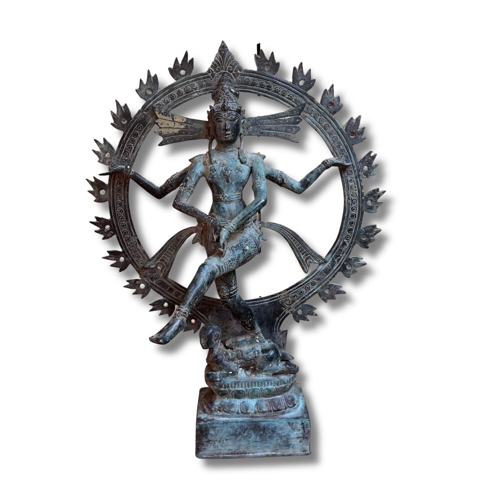 Asien LifeStyle Buddhafigur Dancing Shiva Figur Bronze Indonesien Skulptur -alt