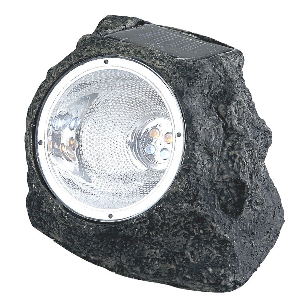 GLOBO LIGHTING Gartenleuchte, Solar LED Gartenstrahler Selbstaufladend Aussenleuchte Stein Design