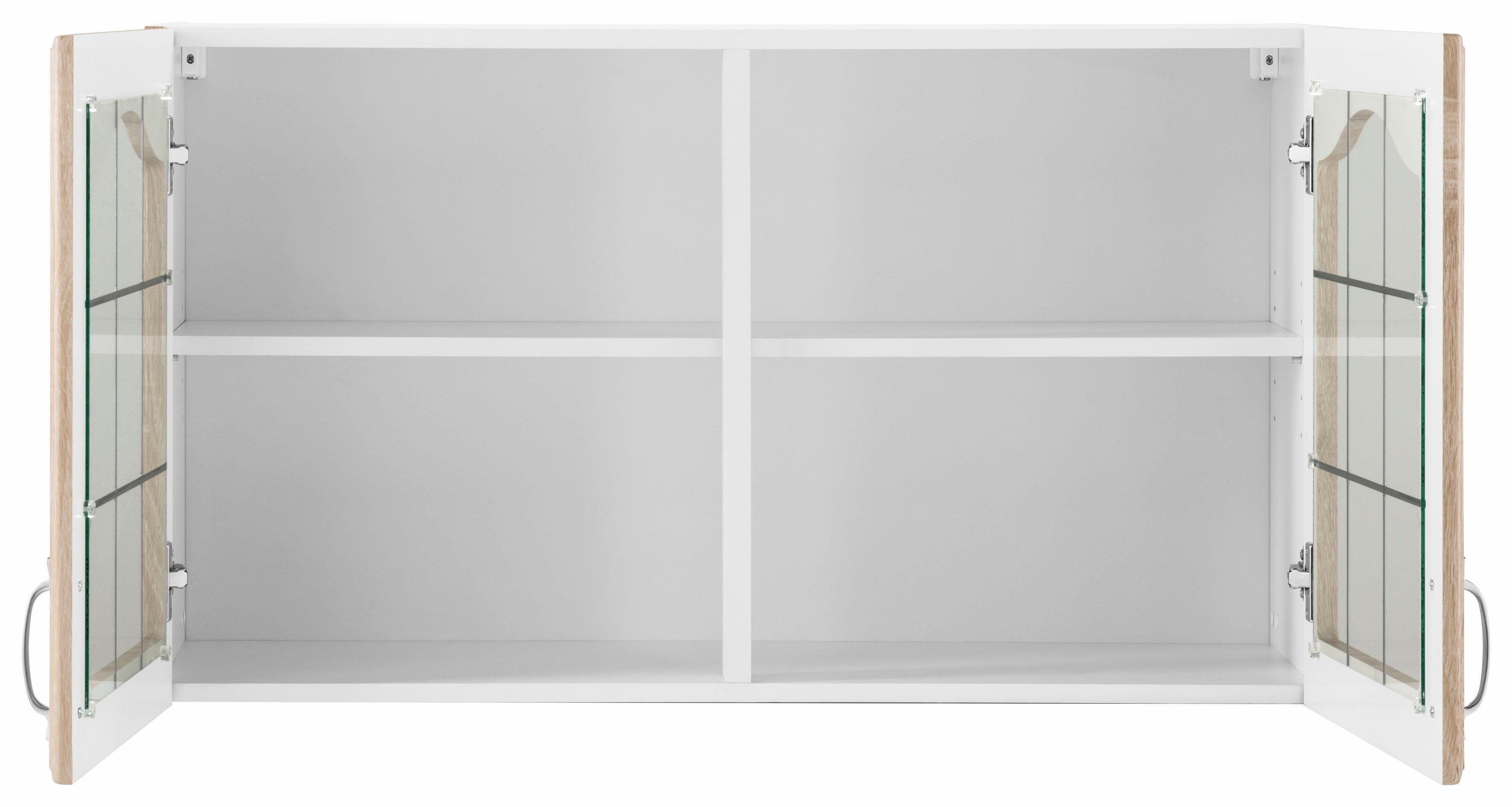 wiho Küchen Glashängeschrank Linz 100 cm breit, mit 2 Glastüren – Bild 5 von 5