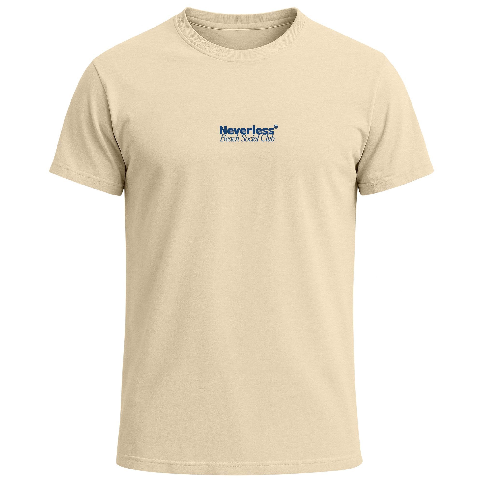 Neverless Print-Shirt Herren T-Shirt Backprint Beach Social Club Surfer Gra günstig online kaufen