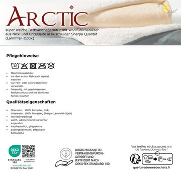 Bettwäsche Arctic Garnitur Lammfell Optik warm flauschig 135x200cm grau, aqua-textil, Polyester, 2 teilig