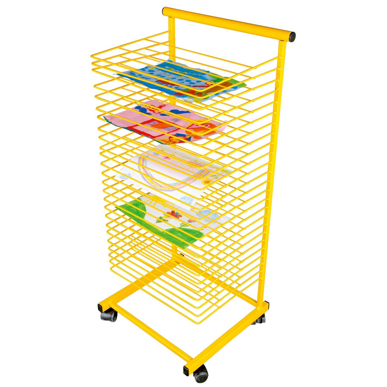 Moje Bambino Experimentierkasten Papiertrockenständer mit 25 Ebenen für 50 DIN A4 Blätter, mit Rolle