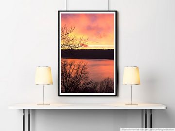 Sinus Art Poster 60x90cm Poster Landschaftsfotografie  Sonnenaufgang in Altrosa