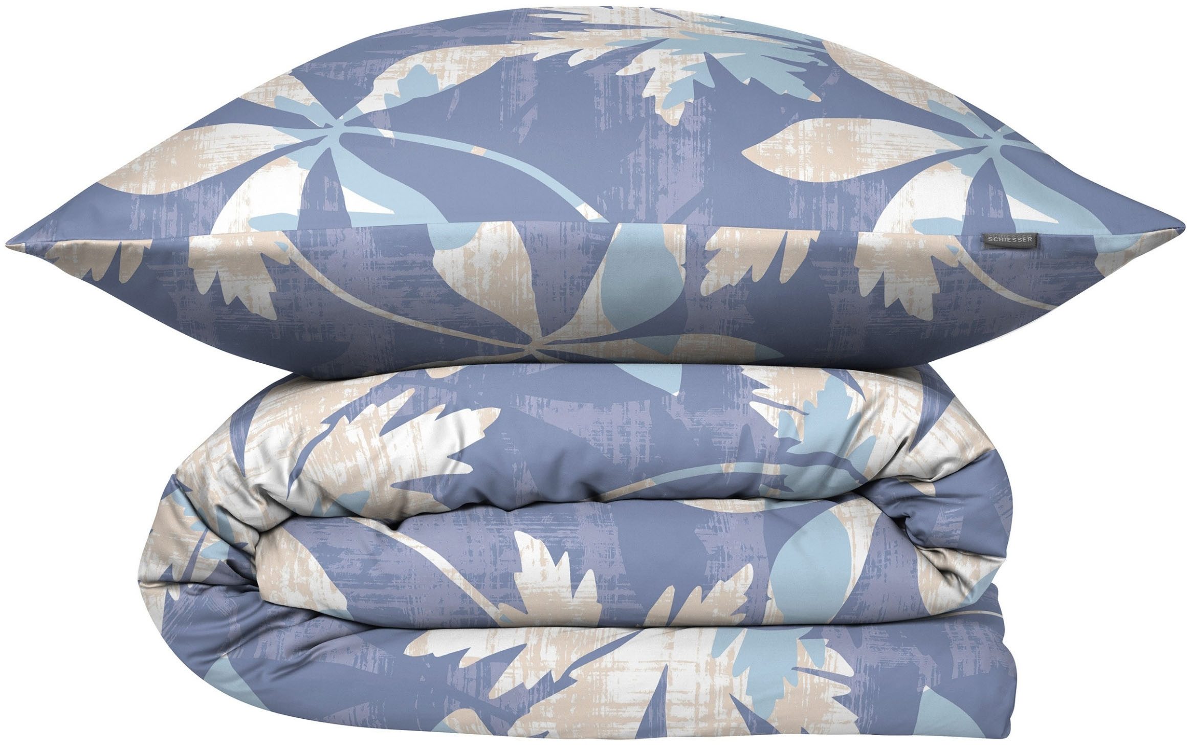 Schiesser Bettwäsche Vera aus weichem Baumwoll-Satin mit floralem Muster, Satin, 2 teilig, Made in Green by Oeko-Tex
