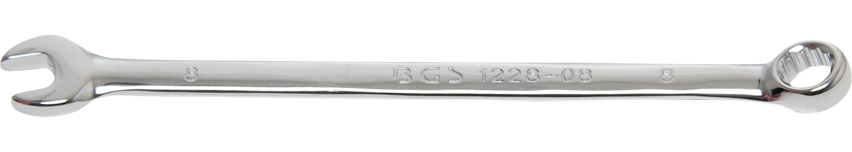 BGS technic Maulschlüssel Maul-Ringschlüssel, extra lang, SW 8 mm