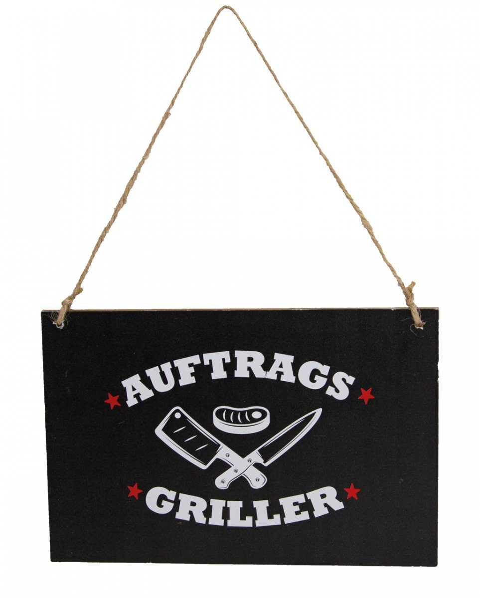 Horror-Shop Dekofigur BBQ Schild „Auftragsgriller“ als Geschenk für Gril