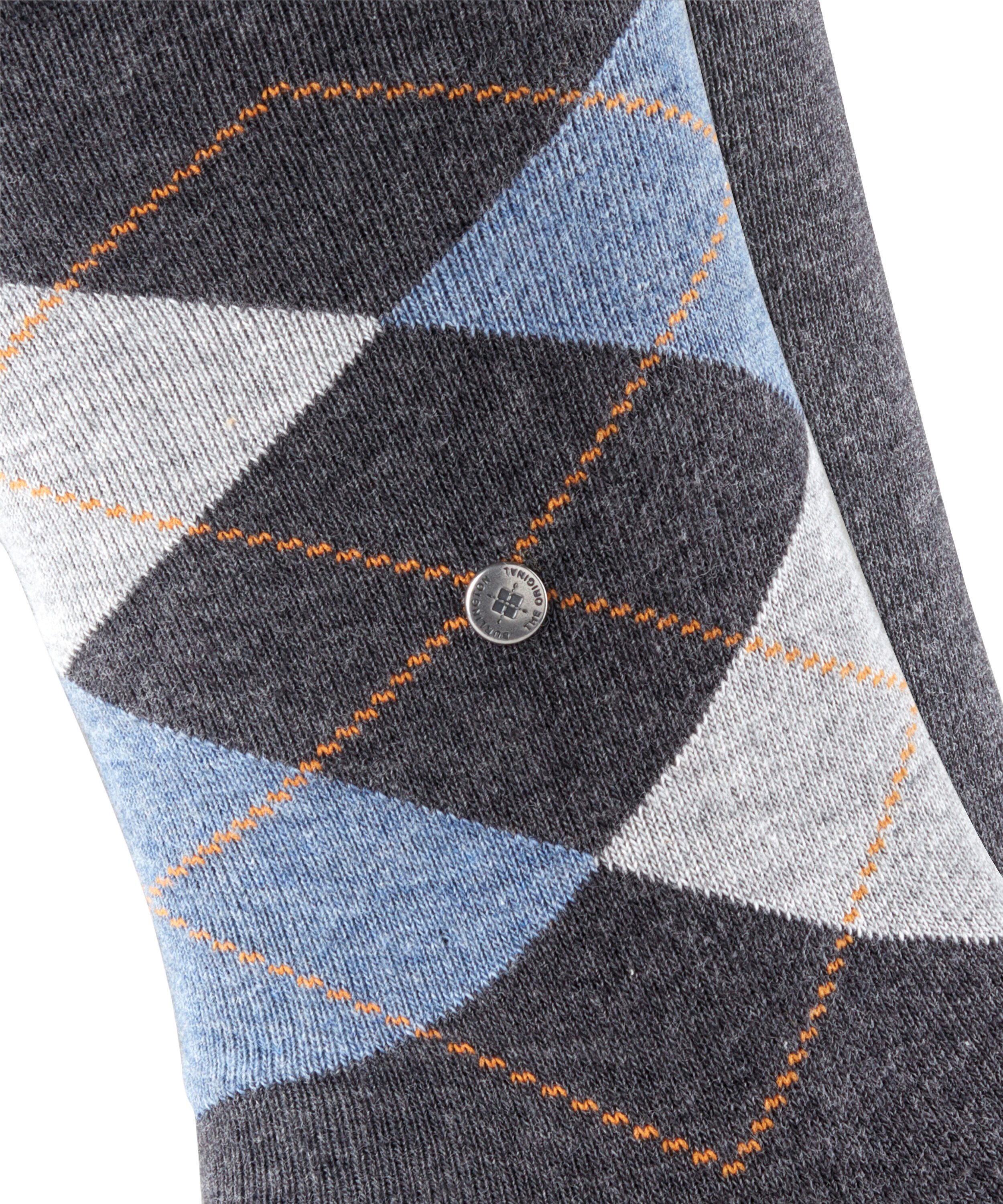 Burlington 2-er Set Socken Grau mit Argyle-Muster günstig online kaufen
