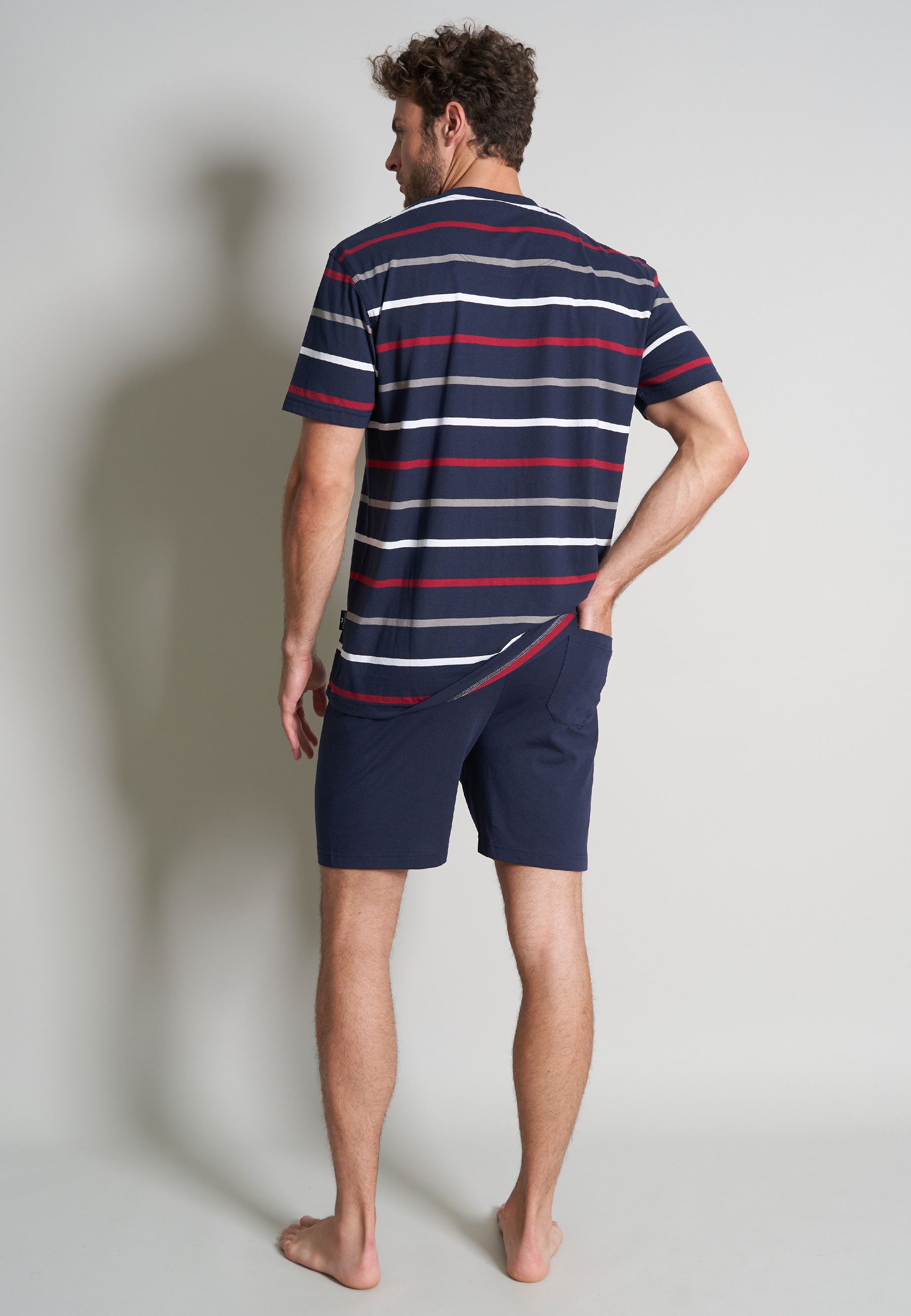 GÖTZBURG Shorty GÖTZBURG Herren Shorty blau quergestreift (1 tlg)