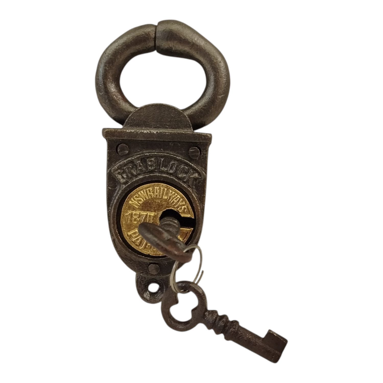 FTWdesign Vorhängeschloss Crab Lock Railway Deko Vorhängeschloss Eisenbahn Krabbenschloss mit