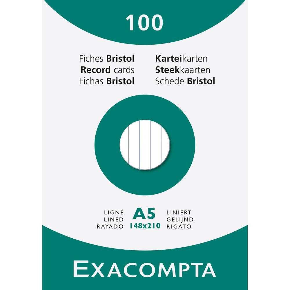EXACOMPTA Karteikarten Exacompta Karteikarten A5 liniert weiss 100St