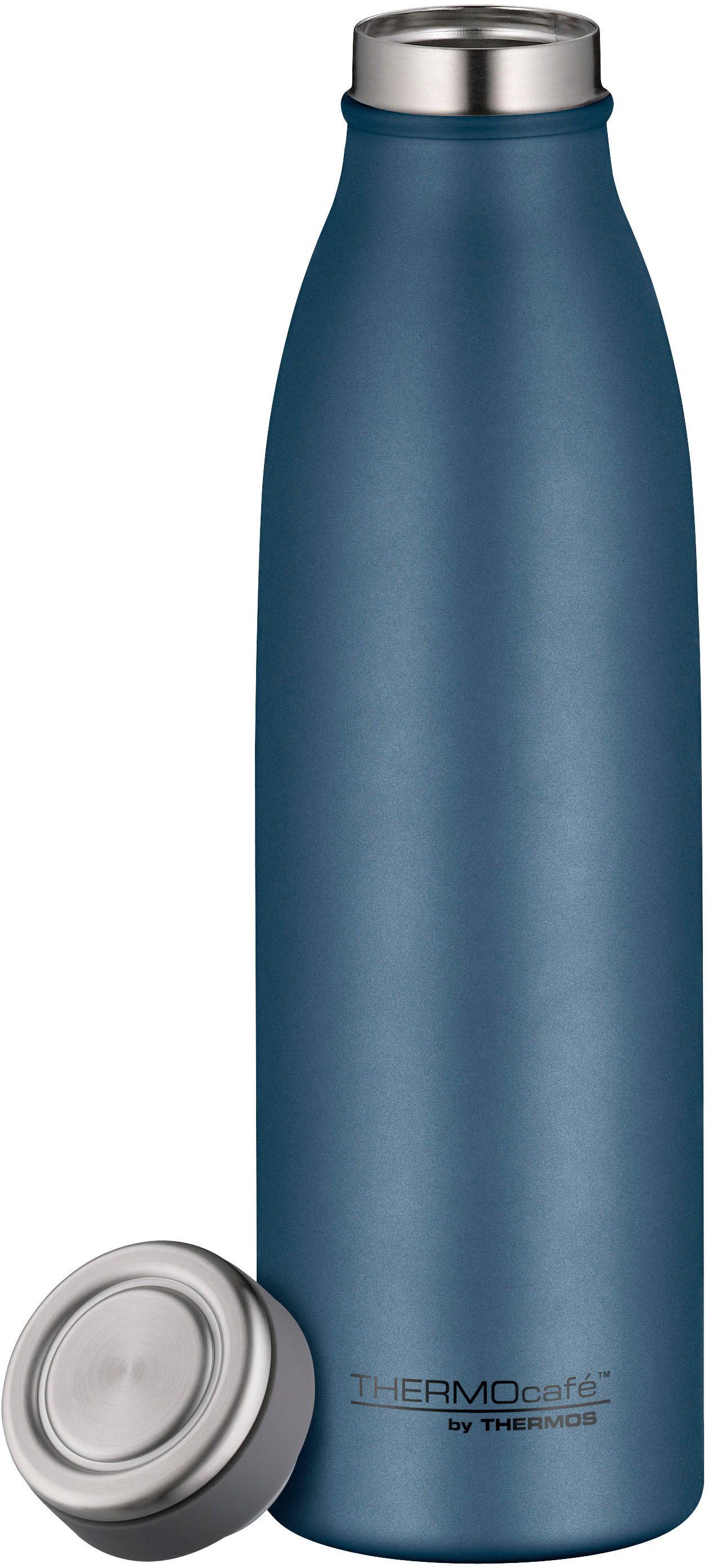 THERMOcafé Isolierflasche TC BOTTLE, aus doppelwandigem Edelstahl, spülmaschinenfest, gummierter Drehverschluss, absolut dicht bei Kohlensäure