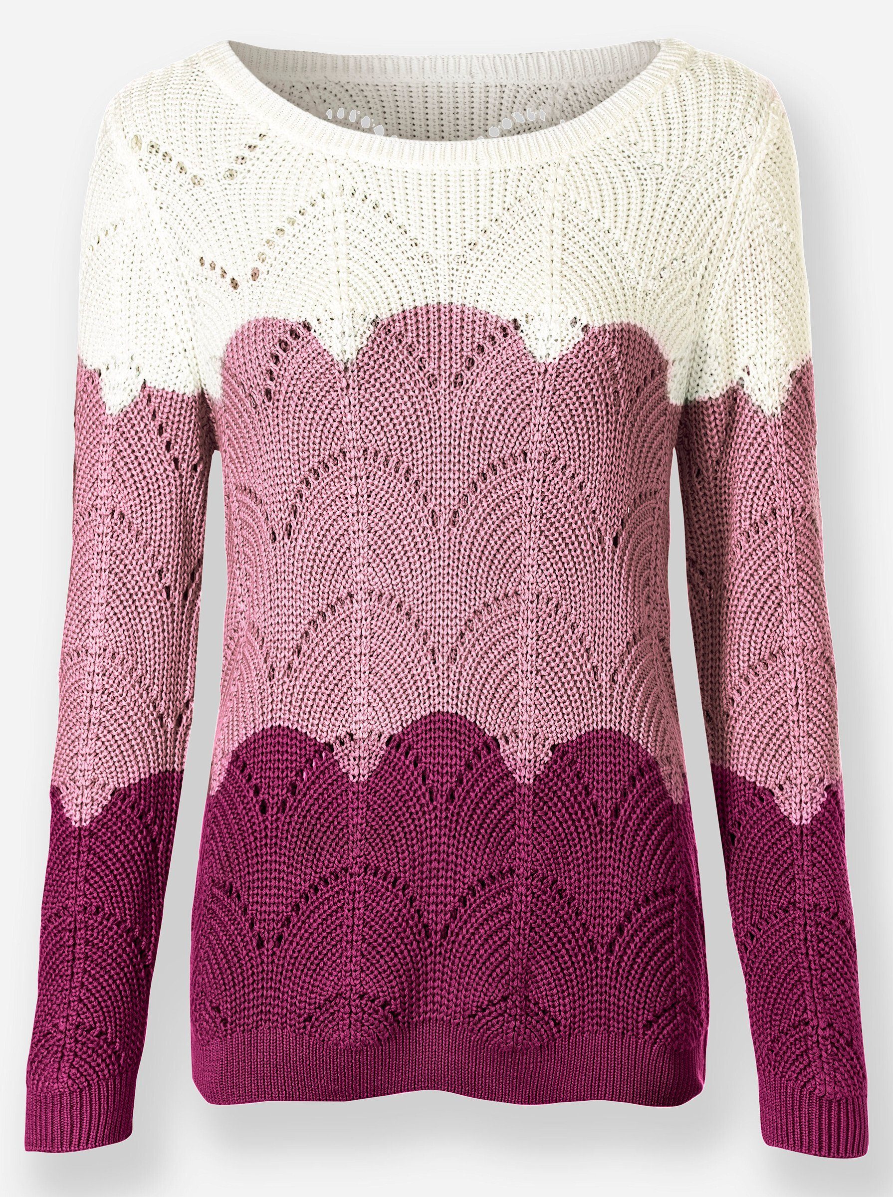 Witt Strickpullover Pullover Langarm Ajour