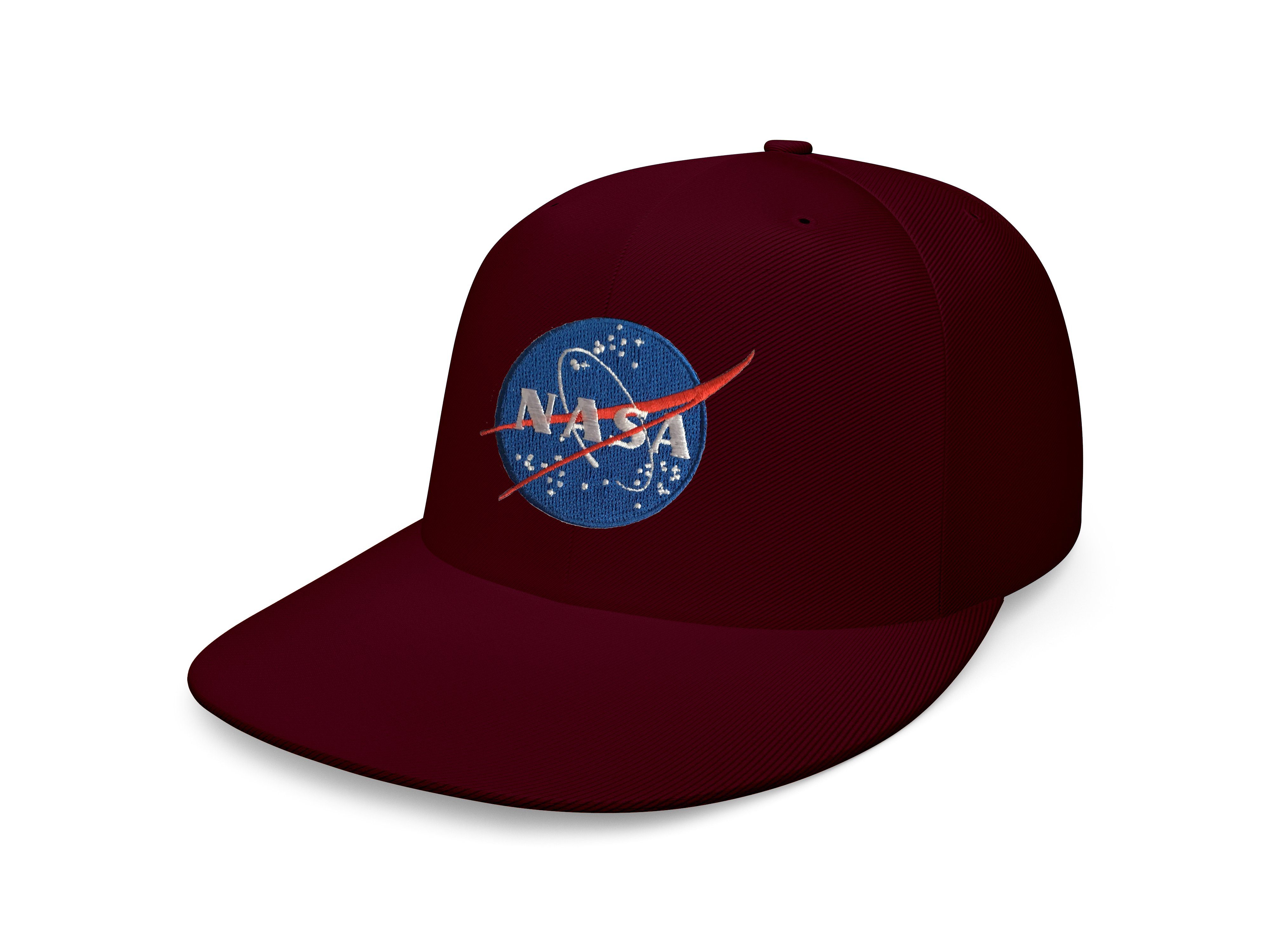 Blondie & Brownie Snapback Cap Unisex Erwachsene Nasa Stick Patch Apollo Astronuat Mars Mond X Space One Size Burgund