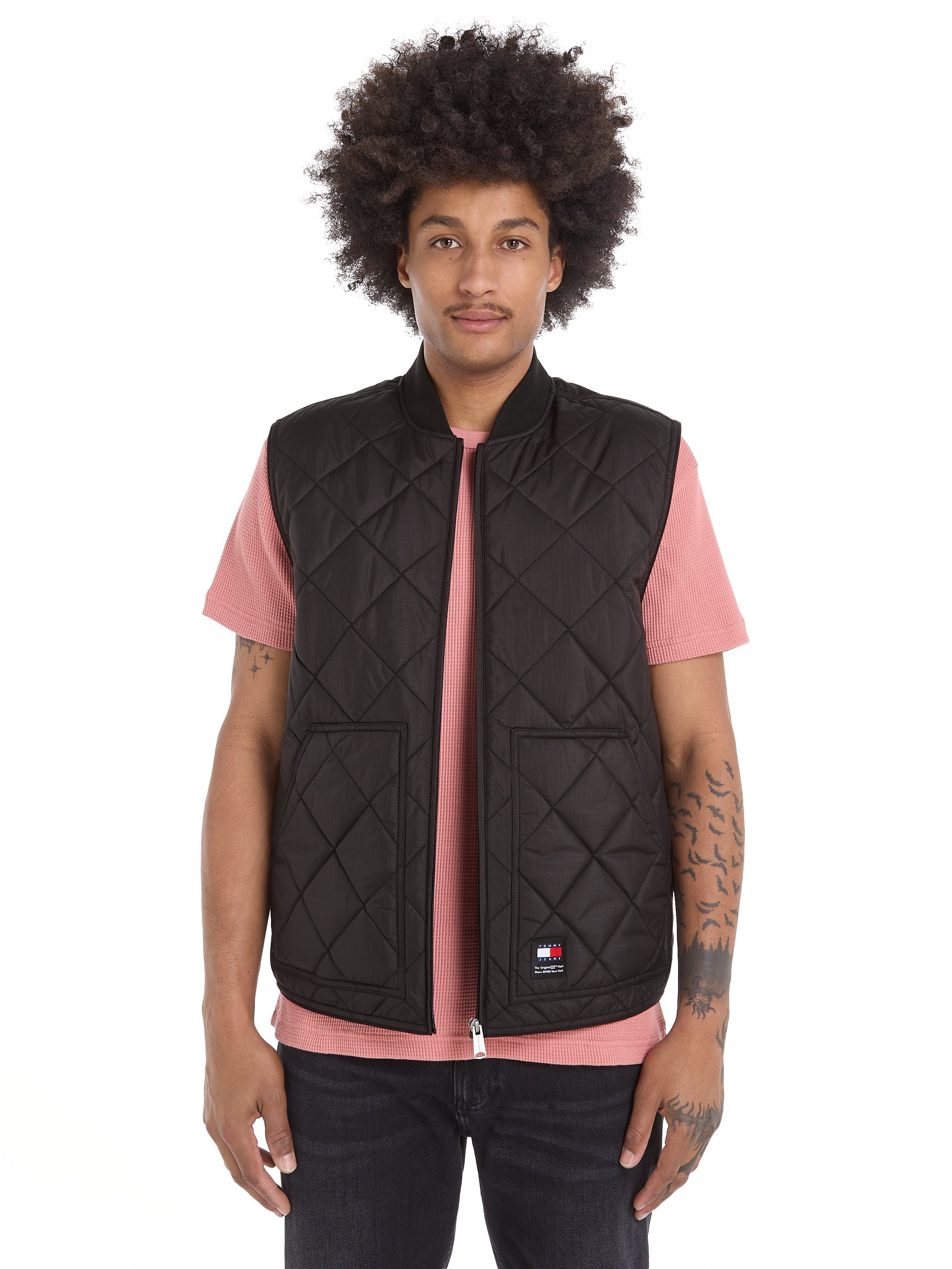 Tommy Jeans Steppweste TJM REG ENTRY VEST mit modischem Rautenmuster