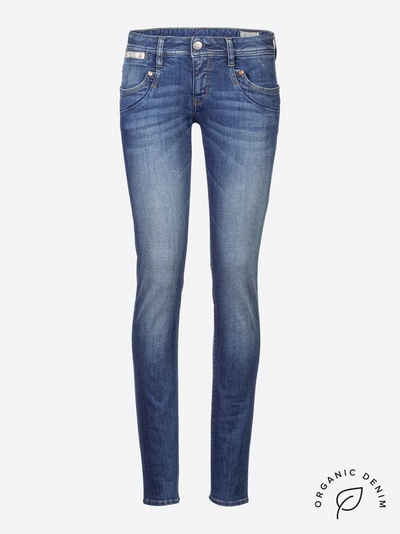 Herrlicher Slim-fit-Jeans Piper Schmale Hüftjeans aus Candiani Denim, Fit: Superslim, Niedrige Leibhöhe