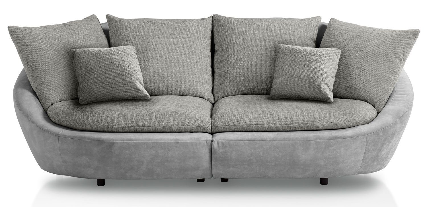Moroni, Kissen / 237x129x87cm grau mit hellgrau Feldmann-Wohnen Big-Sofa