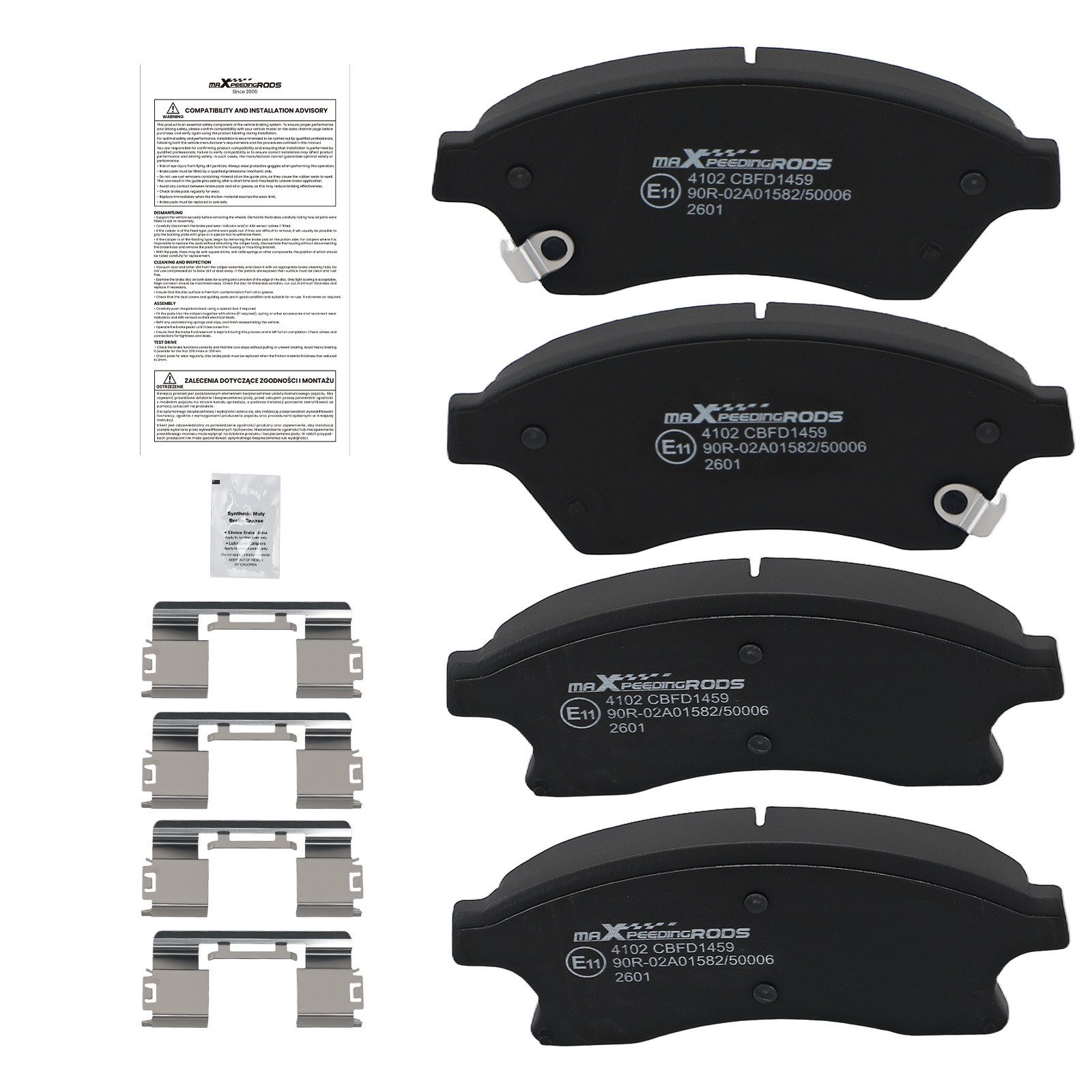 maXpeedingrods Bremsbelag, 4x Bremsbeläge Vorne For Chevrolet Cruze 1.4-2.0 Opel Astra J 1.2-2.0