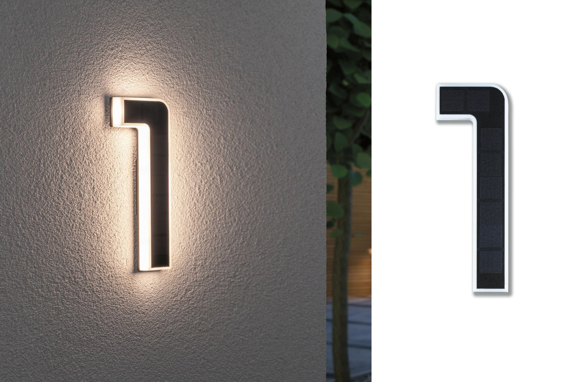 Paulmann LED Außen-Wandleuchte Solar Hausnummer, LED fest integriert, Warmw günstig online kaufen