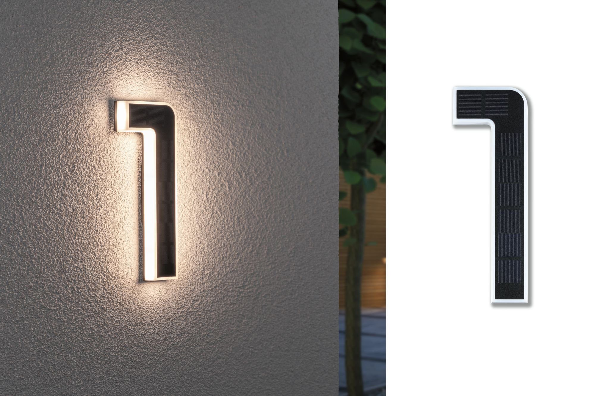 Paulmann Außen-Wandleuchte »Outdoor Solar«, LED fest integriert, Warmweiß,  Hausnummer 1