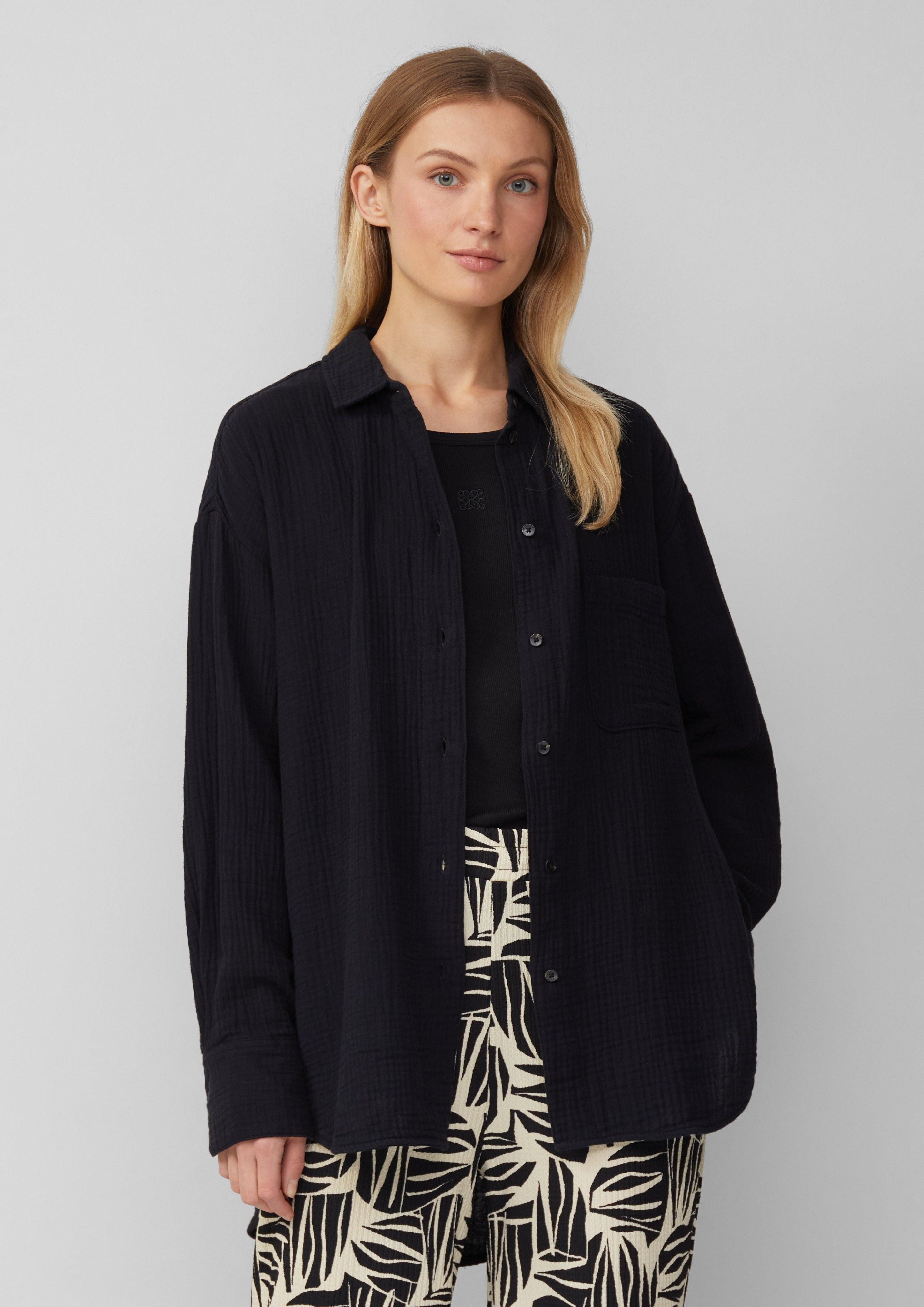 Langarmbluse Oversized Bluse aus Musselin