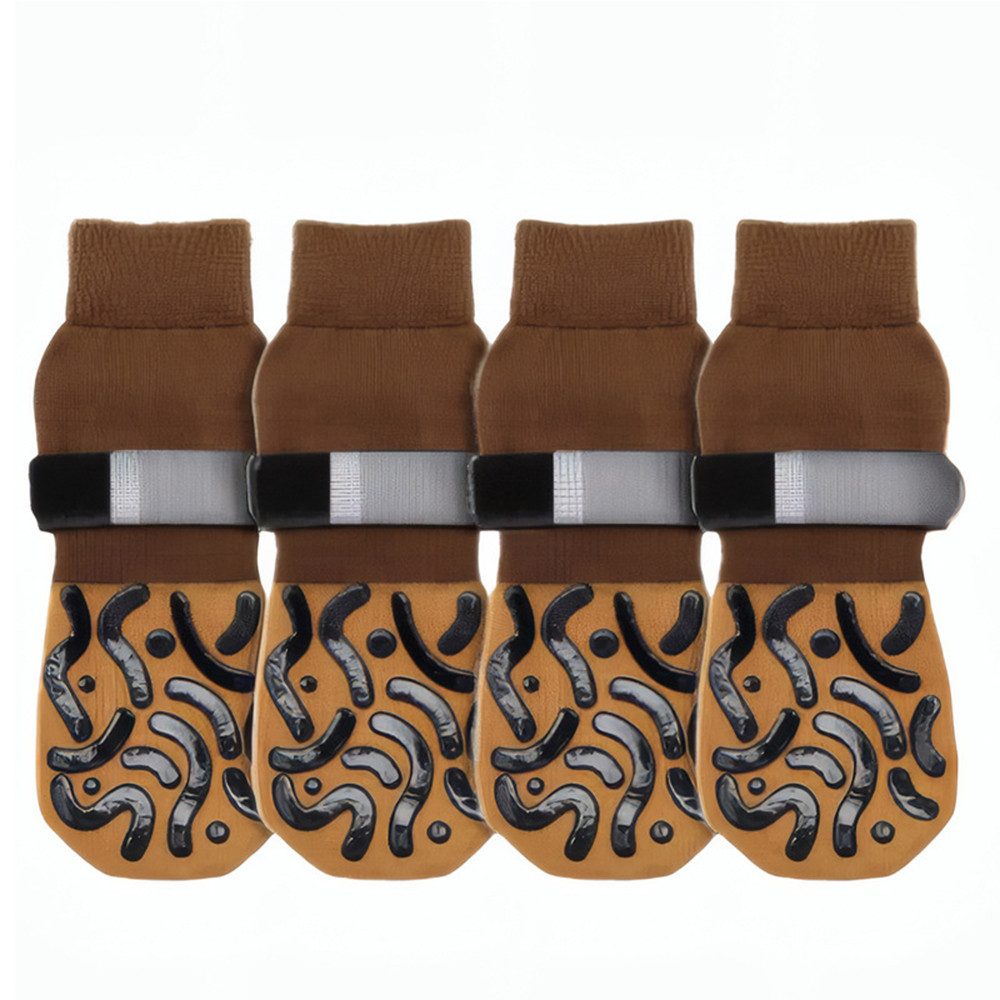Ledander Pfotenschutz Hundesocken Anti Rutsch, 2 Paar Anti-Rutsch Socken für Hunde, mit Verstellbaren Riemen Haustierpfoten Schutz, Hundesocken für Hunde