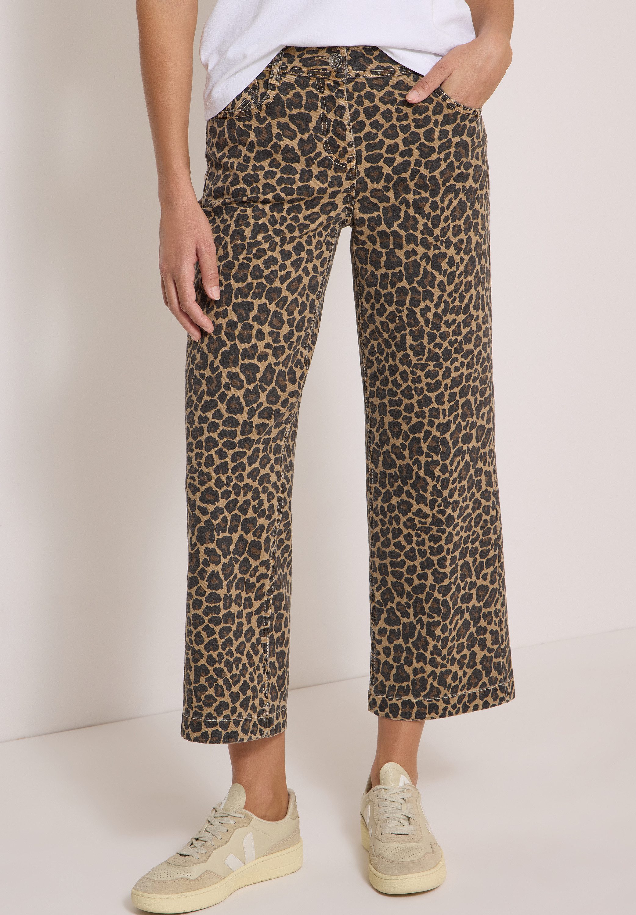 CECIL Loose-fit-Jeans mit Leo-Muster