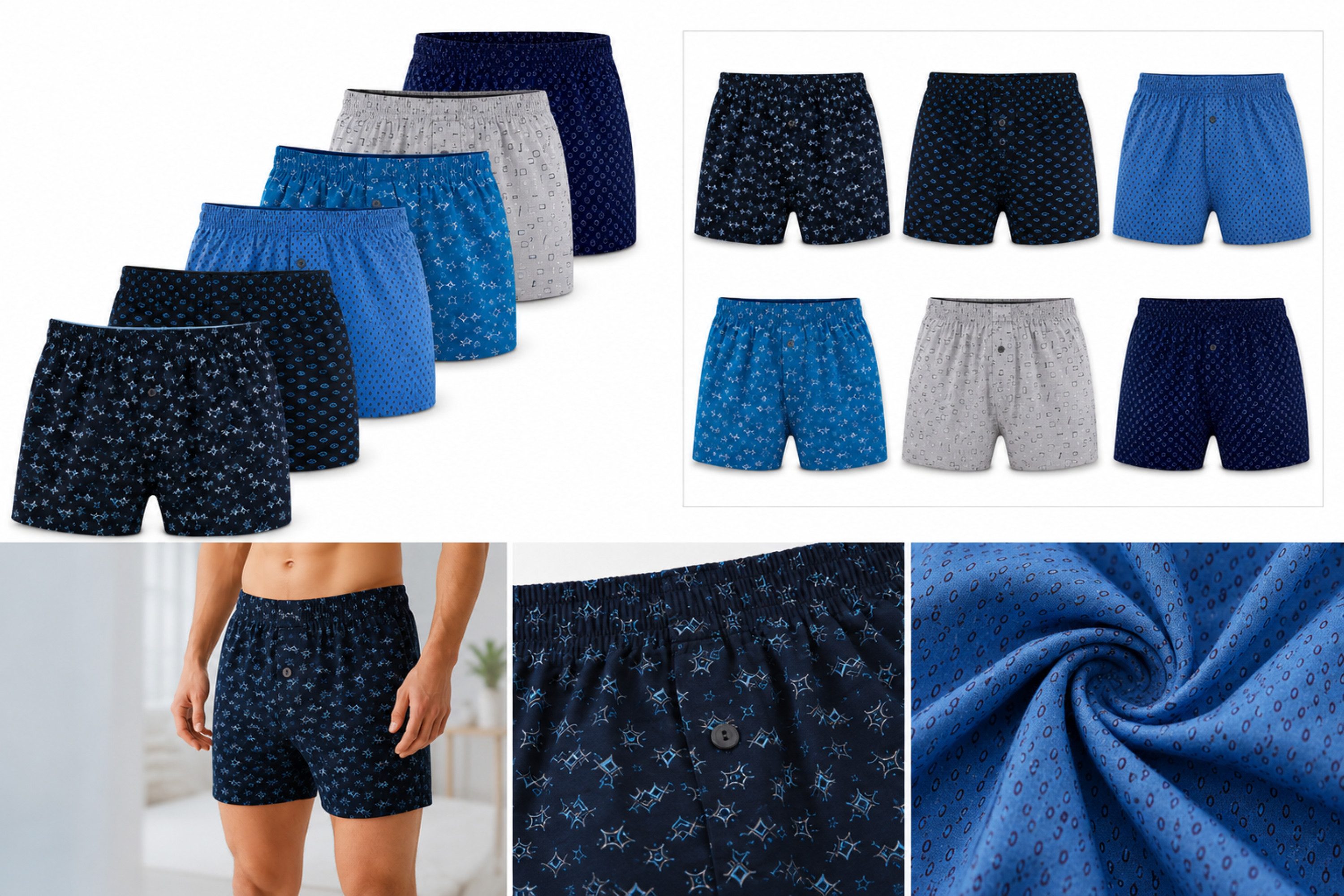 DDOnlineShop Boxershorts Herren Unterhosen Slips (Packung,Spar-Set, 5-St., 5er-Pack) Gr.M L XL XXL XXXL Premium Qualität A1054 – Bild 5 von 5