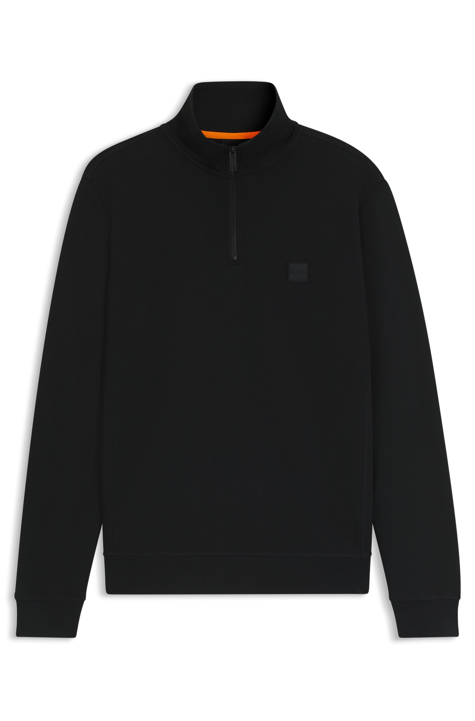 BOSS ORANGE Sweatshirt Zetrust (1-tlg) Troyerkragen mit Reißverschluss, Regular Fit, BOSS-Label