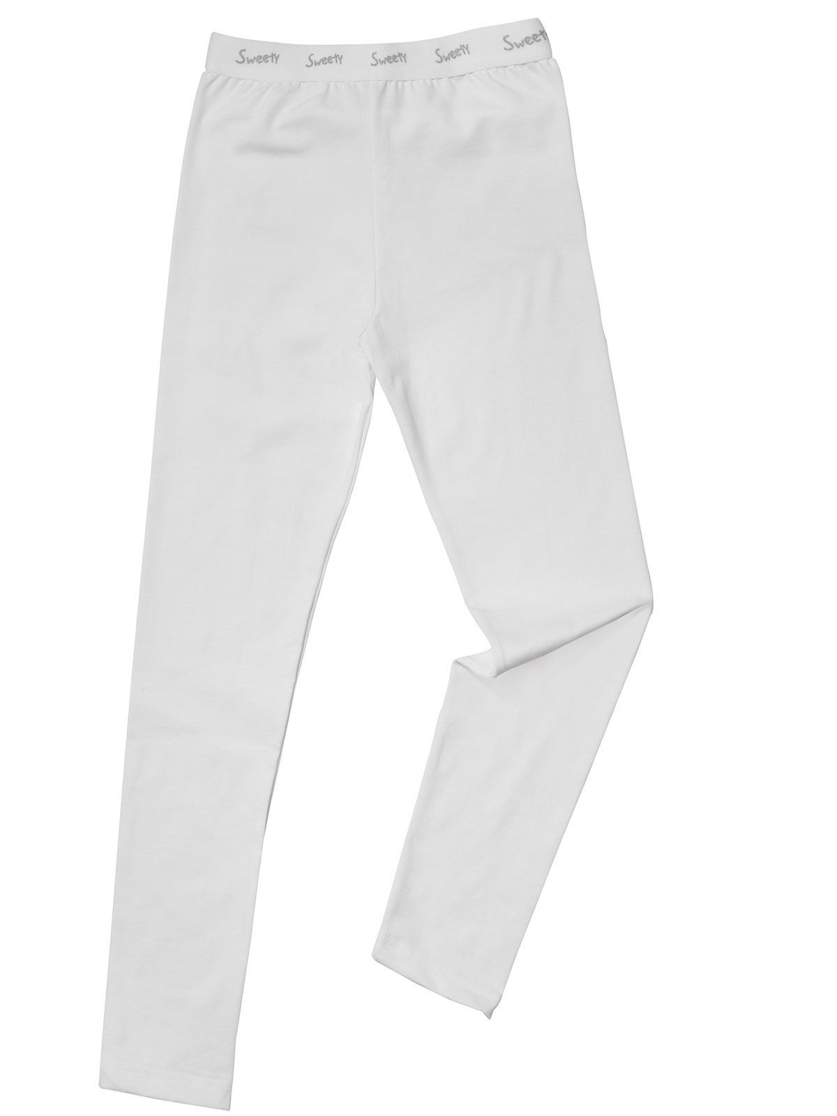 Jersey Unterhose for Markenqualität Sweety 2-St) Single (Spar-Set, Kids Mädchen Sparpack Lange weiss hohe Leggings 2er