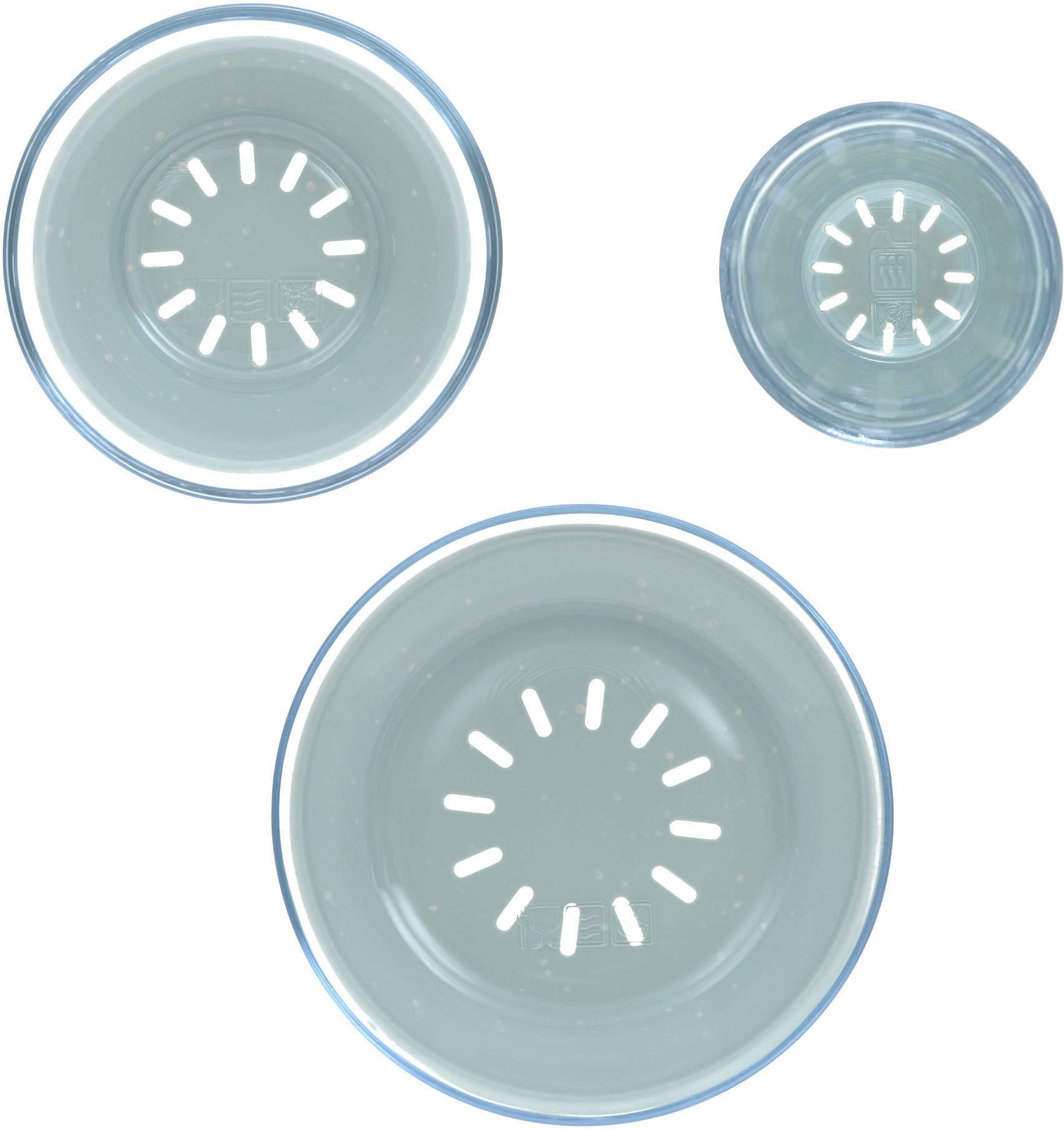 LÄSSIG Kindergeschirr-Set Blue (3-tlg), 1 Glas, Personen, Silikon, Blau rutschfest