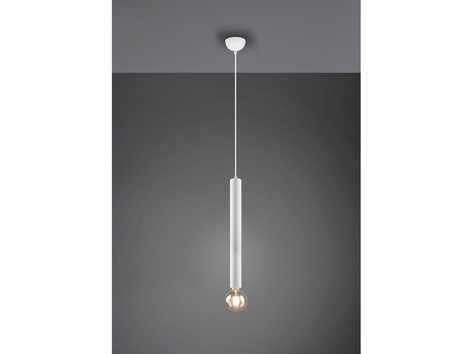 meineWunschleuchte LED Pendelleuchte, LED wechselbar, warmweiß, klein,  Industrie-Lampe minimalistisch, Küchenlampen einflammig, Esstisch-Lampe  hängend über Küchen-Insel, Weiß
