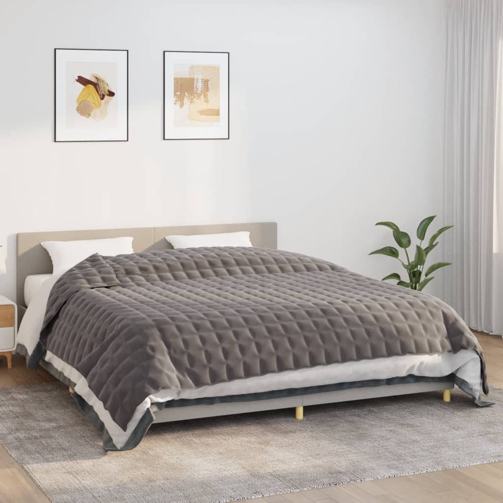 vidaXL Einziehdecke 220 x 260 cm Gewichtsdecke Grau 220x260 cm 11 kg Stoff Bettdecke