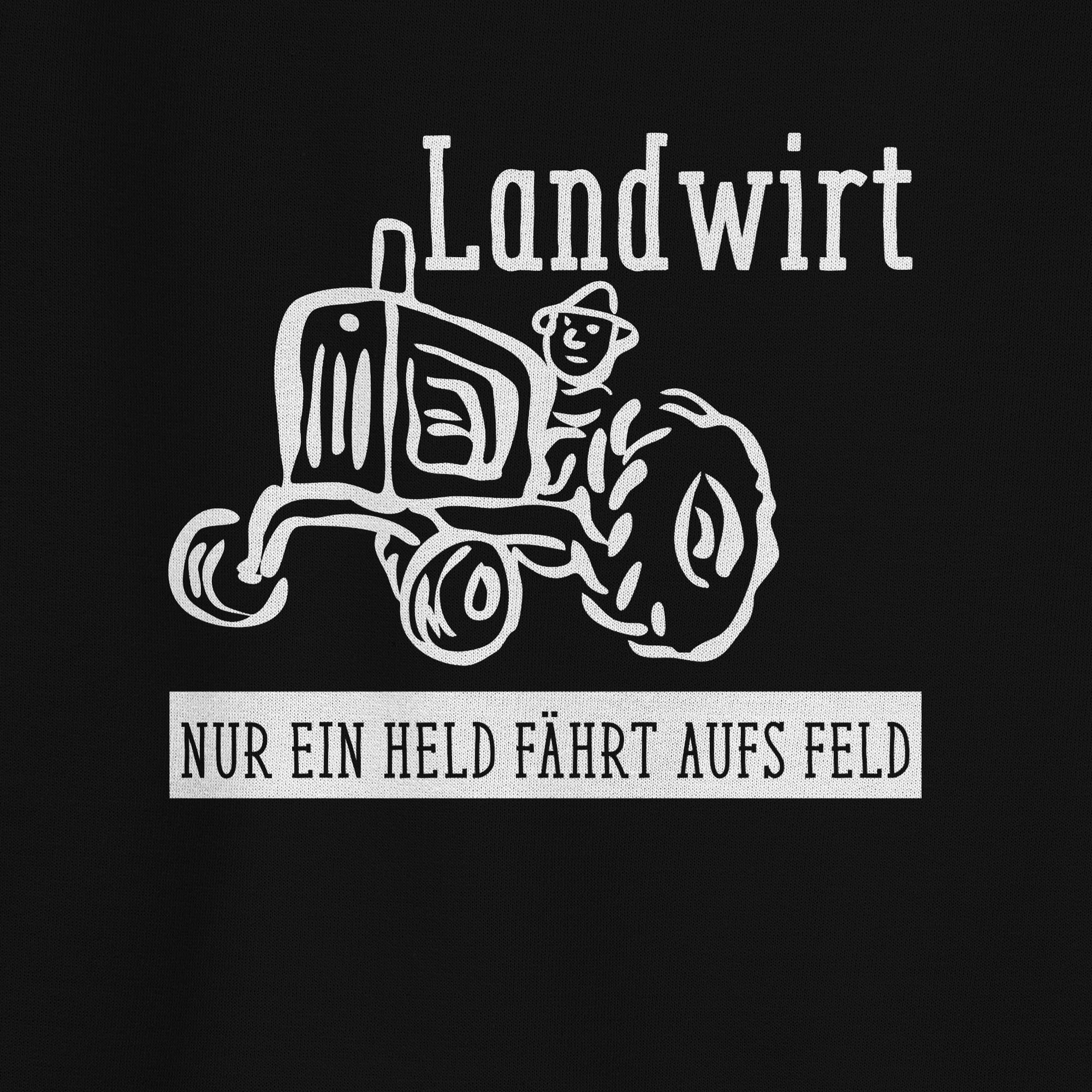 Held Shirtracer (1-tlg) Feld geht Nur Landwirt Schwarz 2 Sweatshirt ein aufs Bauer Geschenk