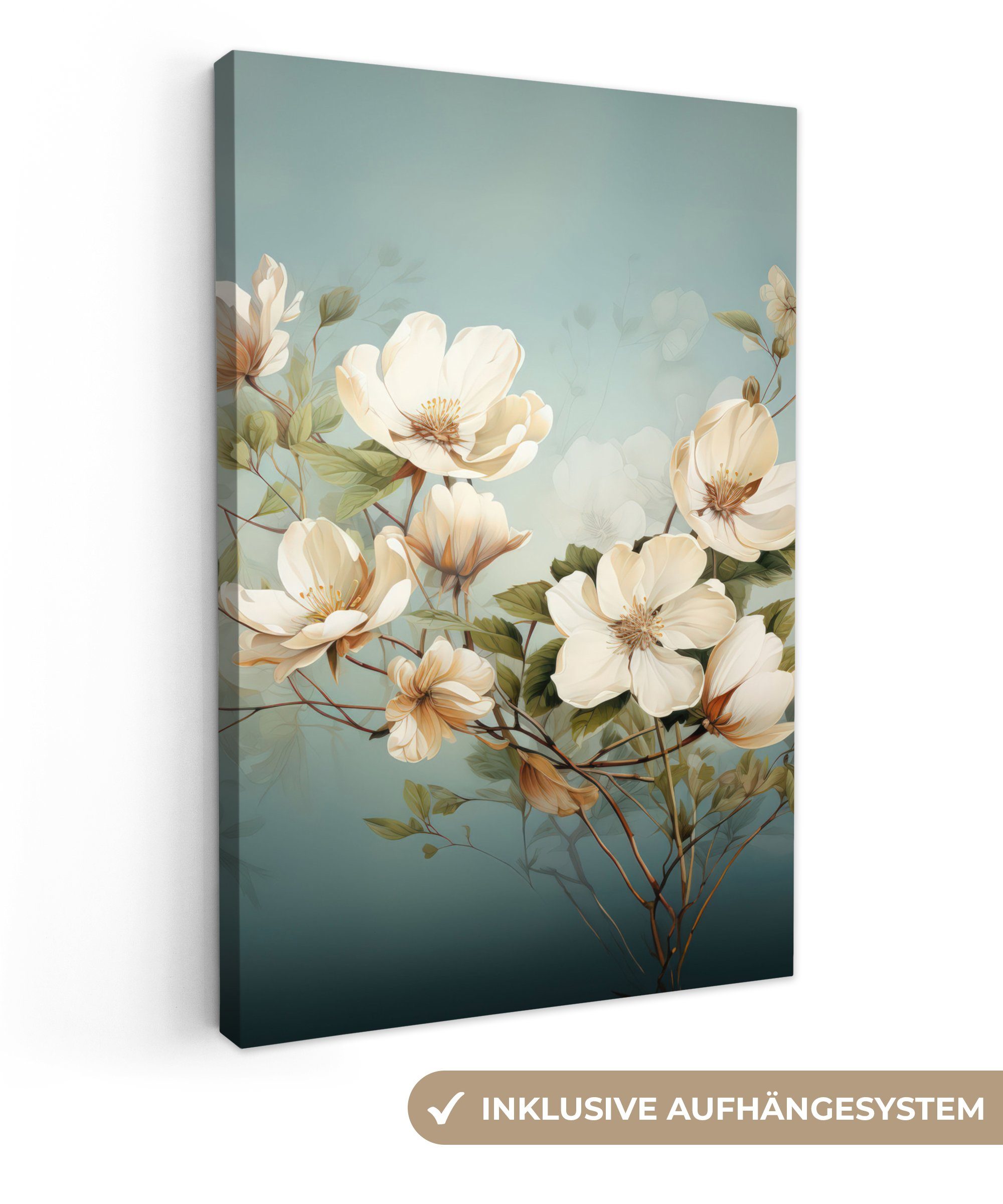 OneMillionCanvasses® Leinwandbild Blumen - Weiß - günstig online kaufen