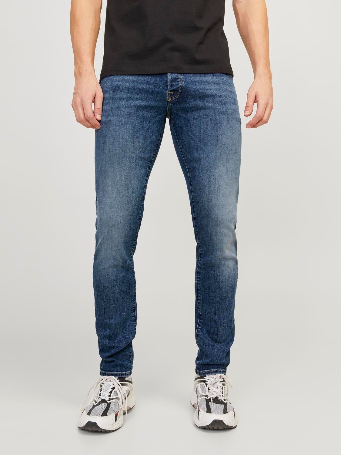 Jack & Jones Slim-fit-Jeans JJIGLENN – Jeans mit Stretch, niedriger Leibhöhe und Taschen Baumwollmischung, slim fit