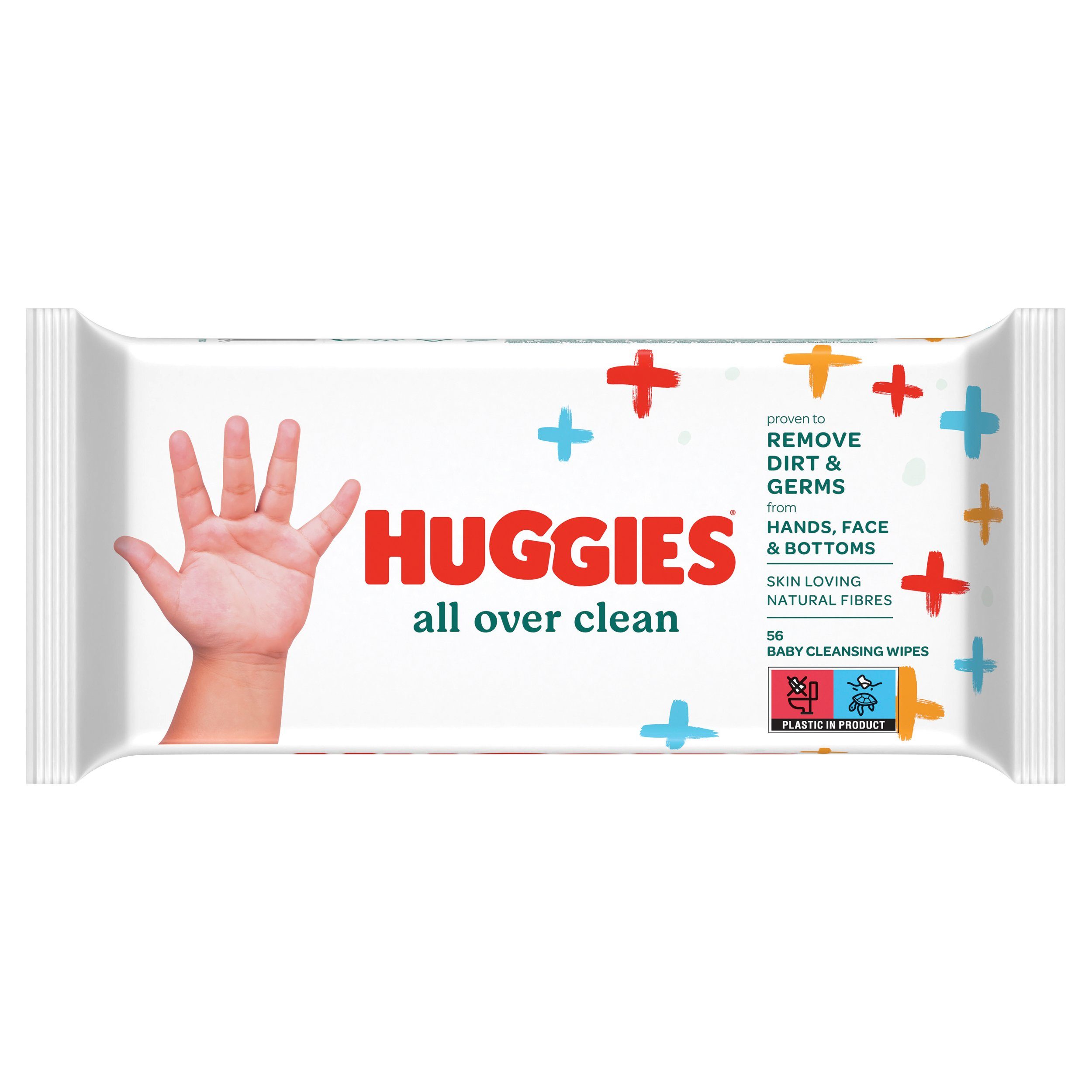 56 Baby-Feuchttücher Tücher HUGGIES Windeln Clean, 10 Over All Monatsbox, x