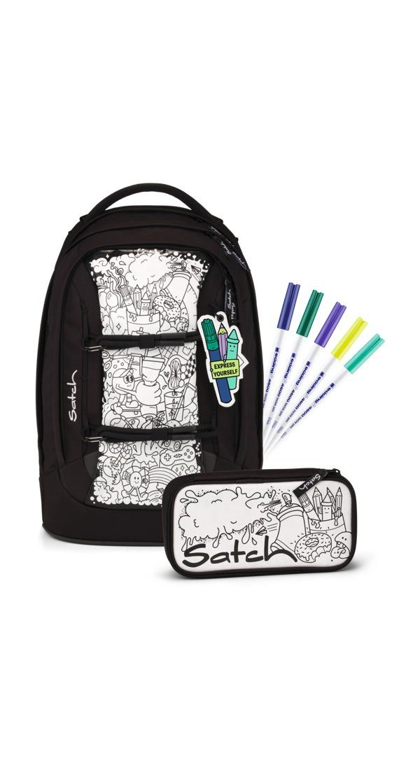 Satch Schulranzen pack set (4-tlg), größenverstellbares Rückensystem