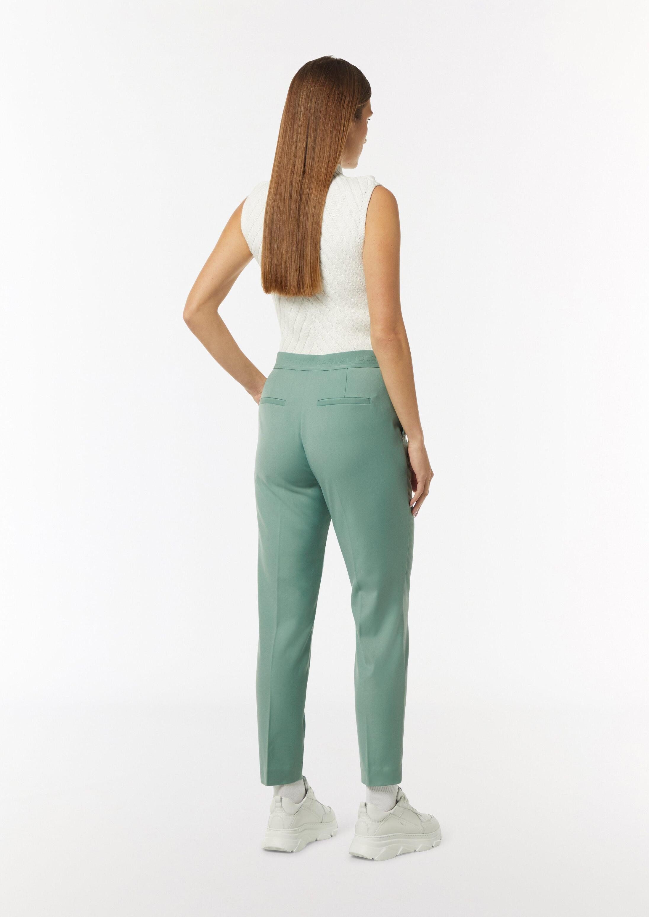 comma Chinos Hose Twill-Hose in Cigarette-Shape mit Logo-Detail