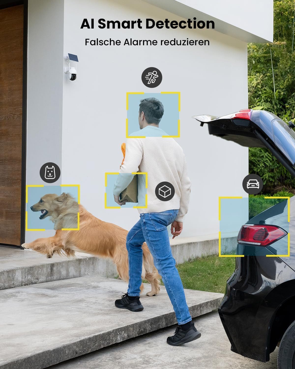 Topcony Überwachungskamera Überwachungskamera Aussen Akku 2K Kamera Überwachung Aussen Solar (Aussen, Außenbereich, Outdoor, 360° WLAN Kamera Outdoor Kabellose  – Bild 4 von 5