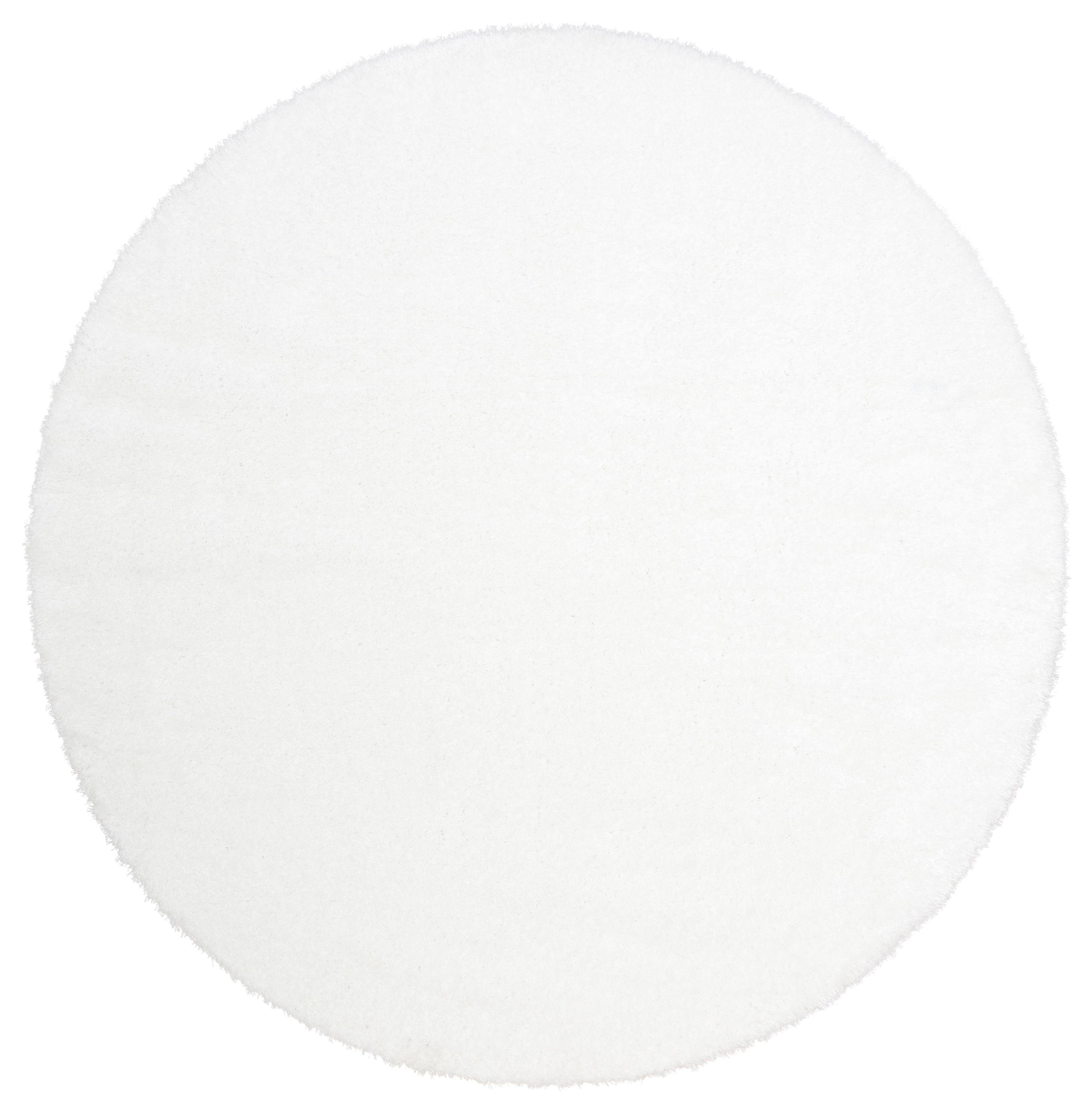 Hochflor-Teppich Malin, Home affaire, rund, Höhe: 43 mm, Uni-Farben, leicht glänzend, besonders flauschig durch Mikrofaser weiß