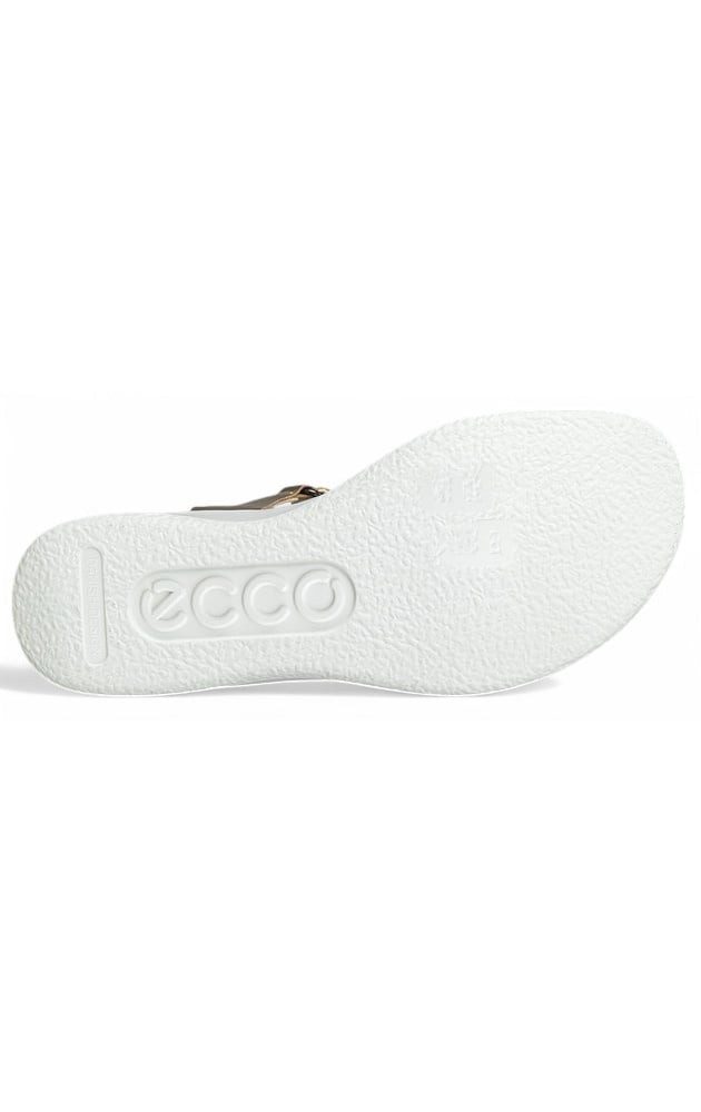 Ecco Flowt (Vollnarb und Nubukleder) gold/weiss Damen Sandale