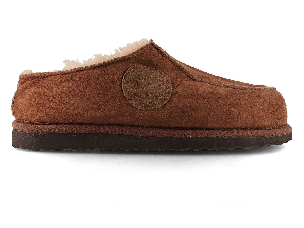 LAMMBOCK Sheepskin Slip-On Lammfell Hausschuhe für Damen Herren, cognac Hausschuh Winterhausschuhe aus Lammfell, temperaturregulierend