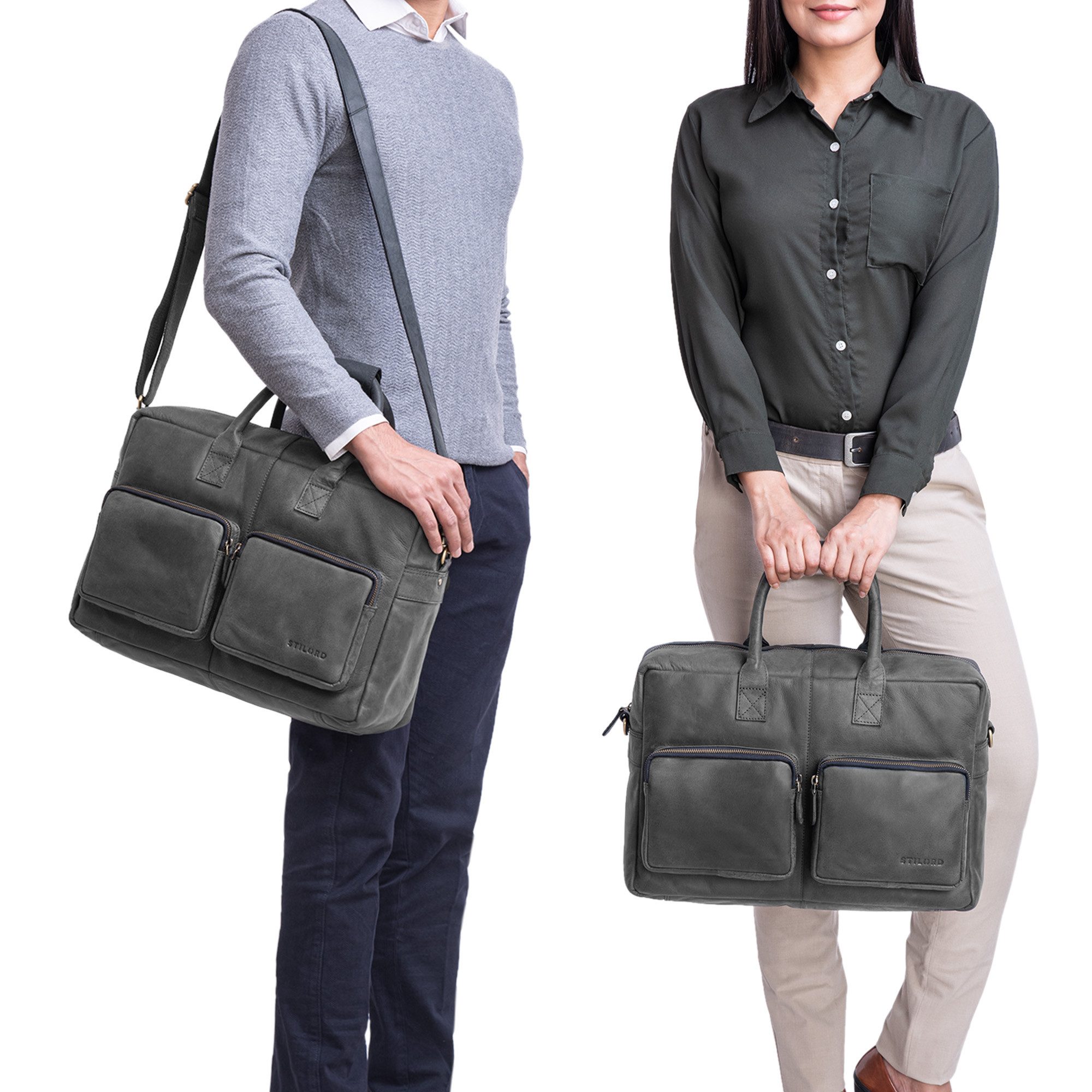 STILORD Laptoptasche "Henri" Bürotasche Leder