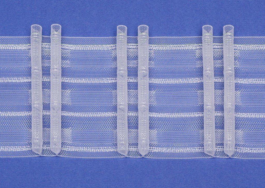 Gardine Schmuckfaltenband, Gardinenband / transparent / Breite: 100mm - L055, rewagi, Verkaufseinheit: 5 Meter | Fertiggardinen